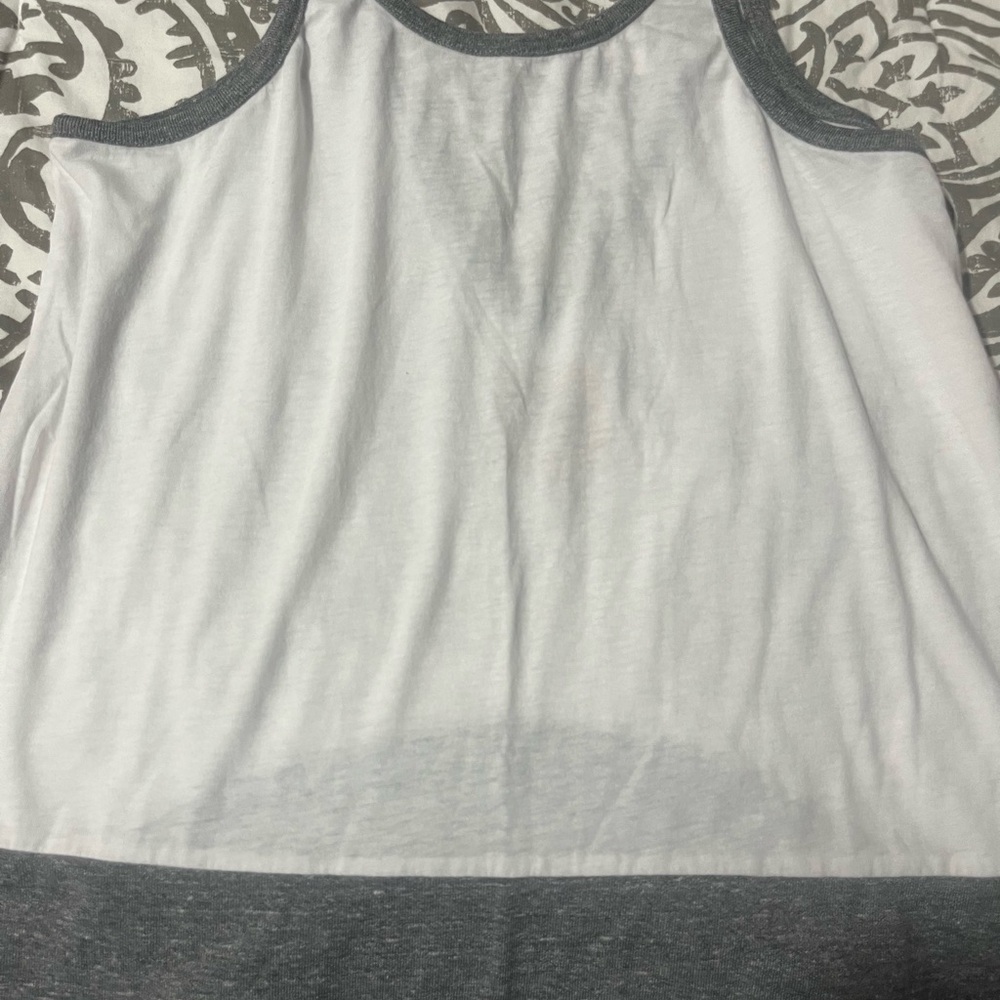 Gray and White Women's Tank Top